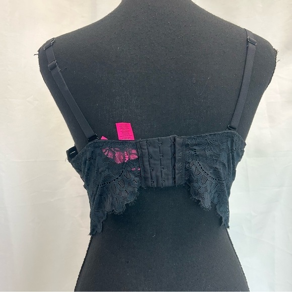 La Senza beyond sexy classic plunge black lace rhinestone Corset bustier bra top - Picture 5 of 9